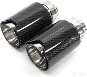 img 4 attached to Enhance Your BMW's Style and Performance with Oritech Carbon Fiber Exhaust End Tips – 🔥 Fit for BMW 1-6 Series & M2 M3 M4, Stainless Steel Muffler with Bolt Connection, 63mm Clamp