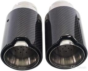 img 1 attached to Enhance Your BMW's Style and Performance with Oritech Carbon Fiber Exhaust End Tips – 🔥 Fit for BMW 1-6 Series & M2 M3 M4, Stainless Steel Muffler with Bolt Connection, 63mm Clamp