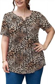 img 3 attached to Floral Henley Tunics For Plus Size Women: FOLUNSI'S Casual And Chic Long Sleeve Blouses In Sizes M-4XL