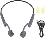 bluetooth v4.2 wireless sport headset with bone conduction earphones, stereo over-the-head headphones built in microphone for mobile phone, tablet, computer, sports and driving logo