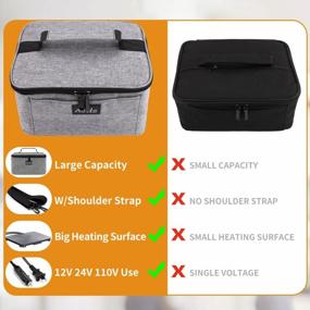 img 1 attached to Personal Portable Electric Lunch Box For Heating And Cooking Meals - 12V 24V 110V Compatible For Work, Car, Truck, Travel, Office, Home, And Hotel - Aotto Grey Food Warmer