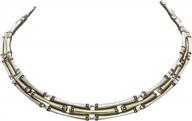 john medeiros 16" gold & silver 3-row hinged necklace | made in america logo