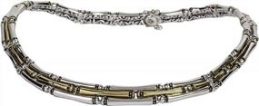img 3 attached to John Medeiros 16" Gold & Silver 3-Row Hinged Necklace | Made In America