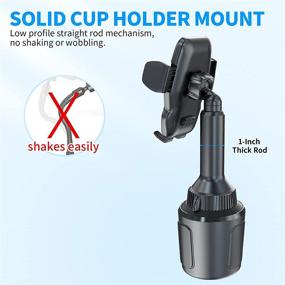 img 3 attached to 📱 1Zero Solid Car Phone Mount - Thick Case &amp; Big Phone Friendly, Cup Holder & Air Vent Mount, Compatible with All Cell Phone iPhone, Adjustable Height, Quick Release, 360+360 Degree Rotatable