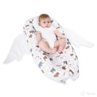 👶 cxsbaby baby lounger - co sleeping baby nest | 100% soft & breathable cotton | portable adjustable newborn lounger crib bassinet for travel | newborn essential for 0-12 months | white with 5 accessories логотип