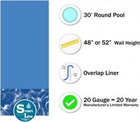 img 2 attached to Smartline Swirl Bottom 30-Foot Round Liner Overlap Style 48-To-52-Inch Wall Height 20 Gauge Virgin Vinyl Designed For Steel Sided Above-Ground Swimming Pools