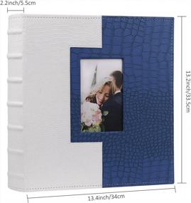 img 2 attached to RECUTMS Self Adhesive Photo Album DIY 4X6 5X7 8X10 Photos Picture Album Book Pictures Scrapbook Photo Album With Sticky Leather Scrap Book Wedding Photo Album（Blue White）