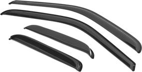 img 2 attached to 🚗 IKON MOTORSPORTS Window Visors Compatible With 2000-2006 Toyota Tundra Extended Cab - Slim, Tinted, Acrylic Resistant Shield Cover for Wind, Sun, and Rain Guard (2001-2005)