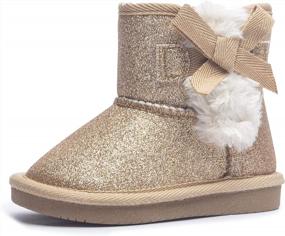 img 4 attached to Sparkle Through Winter With KRABOR'S Glitter Snow Boots For Toddlers And Little Girls