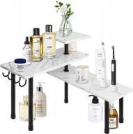 homode 3 tier countertop organizer: versatile storage solution for kitchen & bathroom, adjustable shelf stand in white marble logo