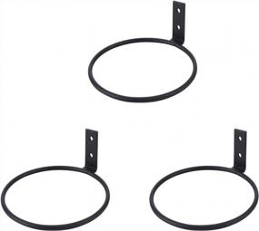 img 4 attached to Stylish And Sturdy TQVAI 5 Inch Flower Pot Holder Rings - Perfectly Mounted 3 Pack Metal Wall Planter Hooks With Wall Brackets, Black