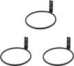 stylish and sturdy tqvai 5 inch flower pot holder rings - perfectly mounted 3 pack metal wall planter hooks with wall brackets, black logo