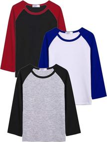 img 4 attached to Arshiner Cotton Long Sleeve T-Shirts for Girls - Stylish Baseball Tops, Tees, and Blouses