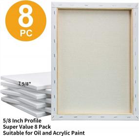 img 2 attached to Premium Stretched Cotton Canvas Pack Of 8 - White 12X16 Inch, Primed, 5/8 Inch Profile - Ideal For Acrylics, Oils And More - Great Value By FIXSMITH