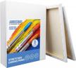 premium stretched cotton canvas pack of 8 - white 12x16 inch, primed, 5/8 inch profile - ideal for acrylics, oils and more - great value by fixsmith logo