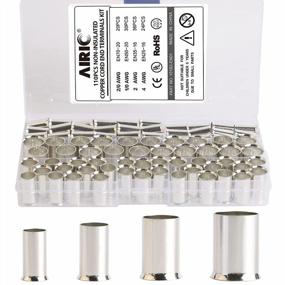 img 4 attached to AIRIC 110Pcs Wire Ferrule Connectors Kit: 2/0-4 Gauge Premium Copper Terminals For Non Insulated Cord End Crimps 4 2 1/0 2/0 AWG
