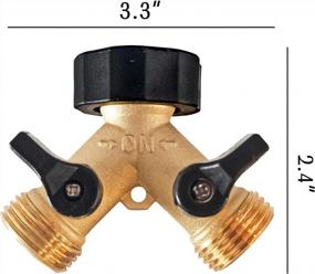 img 3 attached to Hourleey Brass Garden Hose Splitter 2 Way, 3/4 Inch Hose Connector Tap Splitter, Hose Y Splitter, Hose Spigot Adapter 2 Valves With Extra Rubber Washers (1)