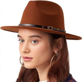 img 4 attached to Chic And Practical Ladybro Women'S Fedora Hats With Wide Brim And 3 Decor Belts