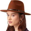 chic and practical ladybro women's fedora hats with wide brim and 3 decor belts logo