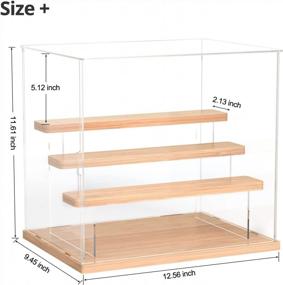 img 2 attached to InnoAura 4-Tier Acrylic Display Case With Wood Base For Collectibles And Action Figures (11.8X8.7X11 Inch) - Includes Clean Stuff And Sticker