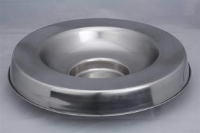 img 2 attached to Indipets Heavy Duty Stainless Steel Puppy Saucer With Raised Center - 15" Diameter - Feed Multiple Puppies At Once