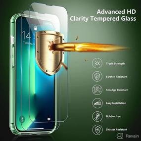 img 1 attached to 💚 SPIDERCASE iPhone 13 Pro Max Case - Crystal Clear, Non-Yellowing | 2 Tempered Glass Screen Protectors & 2 Camera Lens Protectors Included | Slim Thin Case (Alpine Green)