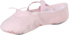 img 4 attached to STELLE Canvas Ballet Slipper Shoes for Toddler Girls at Athletic