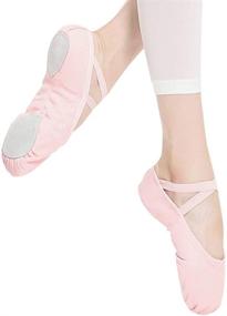 img 3 attached to STELLE Canvas Ballet Slipper Shoes for Toddler Girls at Athletic