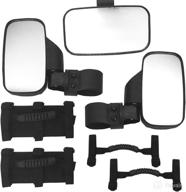 🚙 yaofao utv offroad centre & side view mirror set with 4 grab handles - compatible with polaris, arctic cat, yamaha, kawasaki, honda, can-am логотип