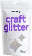 hemway craft glitter 100g / 3.5oz glitter flakes for arts crafts tumblers resin epoxy scrapbook glass schools paper halloween decorations - ultrafine (1/128" 0.008" 0.2mm) - silver logo