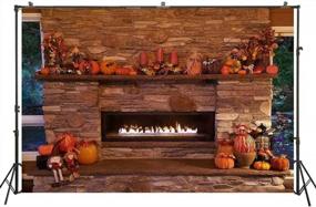 img 3 attached to HUAYI Autumn Backdrop Thanksgiving Day Photography Banner Countryside Fireplace Gnomes Pumpkin Decorations Back Drops Newborn Kids Child Portrait Photo Studio Booth Background Vintage Rustic Wallpaper