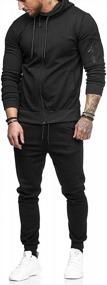 img 2 attached to Men'S 2 Piece Hooded Tracksuit Sweatsuit Set With Joggers And Hoodie For Gym Workout & Jogging