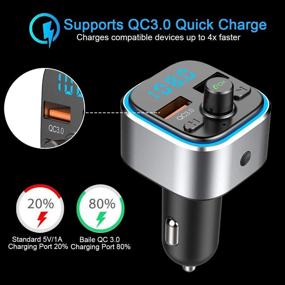 img 3 attached to 📻 Enhanced QC 3.0 FM Transmitter Bluetooth for Car - GaoMee V5.0 with 7-Color LED Backlit, Hands-Free Calling, Dual USB Ports, U Disk/TF Card Support