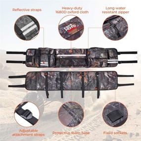 img 2 attached to 👜 High-Quality UTV Roll Cage Organizer Camo: KEMIMOTO Upgrade Rear Storage Bag Gear with Reflective Strip, Ideal for Pioneer, Talon, Ranger RZR & More Full Size UTVs