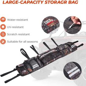 img 1 attached to 👜 High-Quality UTV Roll Cage Organizer Camo: KEMIMOTO Upgrade Rear Storage Bag Gear with Reflective Strip, Ideal for Pioneer, Talon, Ranger RZR & More Full Size UTVs