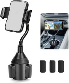 img 4 attached to 📱 Cup Holder Phone Mount, Adjustable Gooseneck Cup Phone Holder Cradle for Cell Phone - Universal Car Mount for iPhone 13/12 Pro/11 Xs Max/X/XR/8 Plus/Galaxy