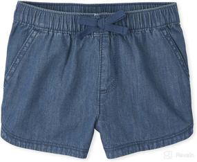 img 4 attached to 👖 Explore Adorable Denim Pull on Shorts for Baby and Toddler Girls at The Children's Place