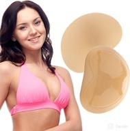 👙 breathable silicone bra inserts - lift breast pads with push up sticky cups for women (3 pairs) logo