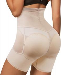 img 4 attached to High-Waisted Women'S Body Shaper With Hip And Thigh Padding For Tummy Control And Butt Lifting: Slimming Panties And Thigh Slimmer Shapewear