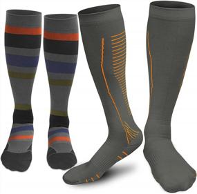 img 4 attached to 2 Pack Compression Socks For Men & Women - Cushion Pad, Arch Support, Running Circulation Support