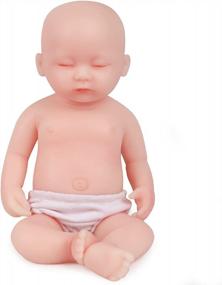 img 4 attached to 15 Inch IVITA Full Body Silicone Reborn Baby Doll Boy - Not Vinyl Material, Realistic Newborn Baby Doll