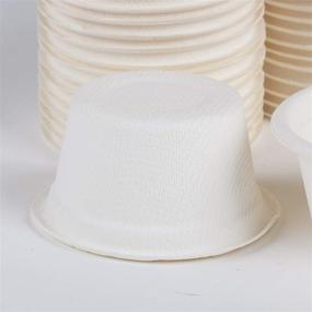 img 1 attached to Compostable Sugarcane/Bagasse Golden Apple Portion Cups - 2oz, 100ct: Biodegradable & Sample Food Cops