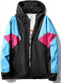 img 3 attached to Retro Lightweight Men'S Windbreaker Jacket - 90S Style Wind Breakers For Fashion And Functionality