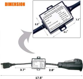 img 1 attached to Преобразователь света автомобиля в прицеп Plug and Play: адаптирует 4-контактный плоский штекер США к круглому европейскому 13-контактному штекеру - CARROFIX