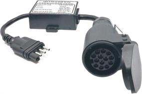 img 4 attached to Преобразователь света автомобиля в прицеп Plug and Play: адаптирует 4-контактный плоский штекер США к круглому европейскому 13-контактному штекеру - CARROFIX