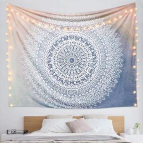 img 4 attached to Dremisland Grey Mandala Flower Tapestry - Indian Hippie Bohemian Wall Hanging Bedding Tapestry (L:80"X60") For Modern Home Decor