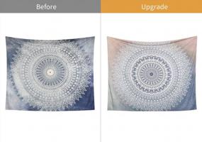 img 2 attached to Dremisland Grey Mandala Flower Tapestry - Indian Hippie Bohemian Wall Hanging Bedding Tapestry (L:80"X60") For Modern Home Decor