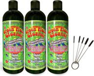 ultimate combo: green piece glass cleaner and brush set - 3 bottles-16 oz + 5 mini tube cleaners with keychain ring logo