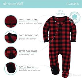img 3 attached to 👶 The Peanutshell Footed Baby Sleepers: Buffalo Plaid & Woodland Styles, Newborn to 12 Months, for Boys and Girls