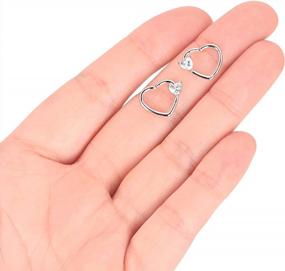 img 1 attached to Heart-Shaped Stainless Steel Piercing Set For Nose, Ears, Cartilage, And More - Qmcandy 2Pcs